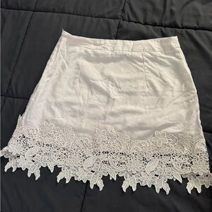 Forever 21 White Lace Pencil Skirt